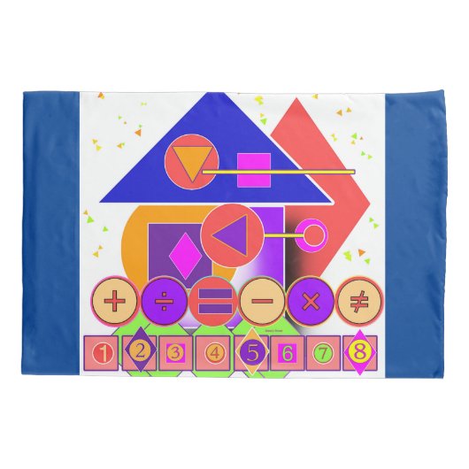 SQUARES TRIANGLES NUMBERS KIDS 枕カバー (裏面)