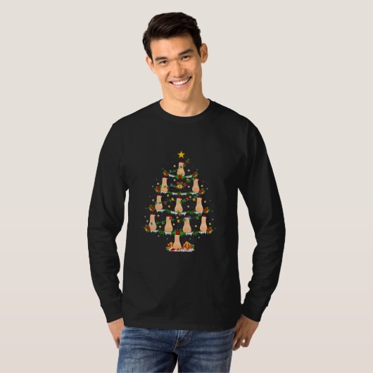 Squash Lover Xmas Lighting Squash Christmas Tree Tシャツ (正面フル)