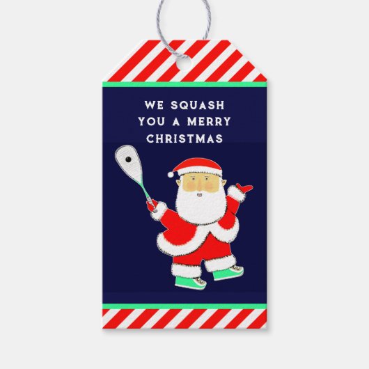 Squash Player Christmas ギフトタグ (正面)