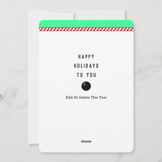 Squash Player Christmas シーズンカード (裏面)