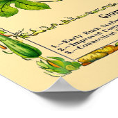 Squash Retro Victorian Era Botanical Art ポスター (角)