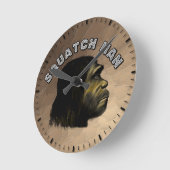 Squatchの人 ラウンド壁時計 (傾斜)