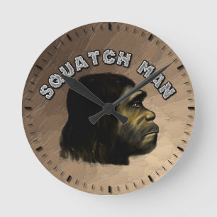 Squatchの人 ラウンド壁時計