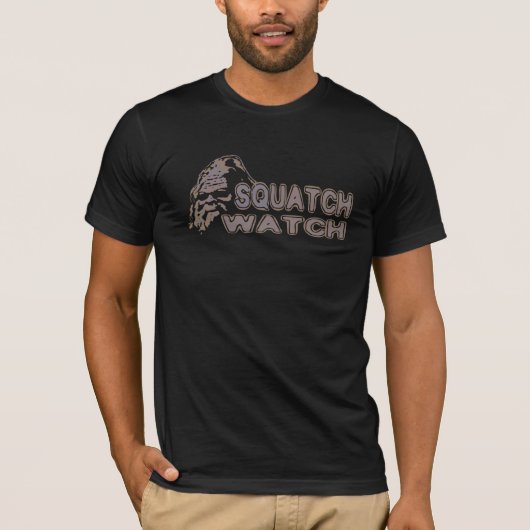 Squatchの腕時計-クールなサスカッチの顔 Tシャツ (正面)