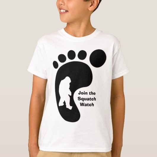 Squatchの足跡はTシャツをからかいます Tシャツ (正面)