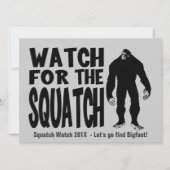 Squatchビッグフットの狩りの招待状のために見て下さい 招待状 (正面)