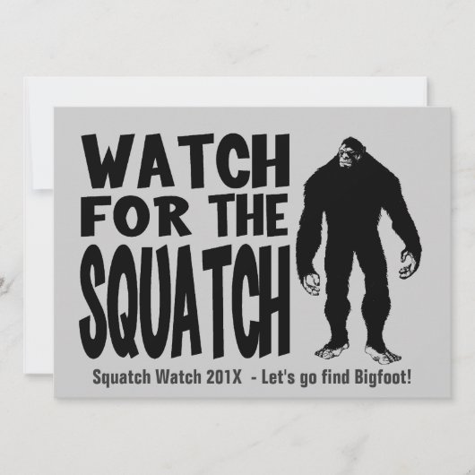 Squatchビッグフットの狩りの招待状のために見て下さい 招待状 (正面)