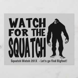 Squatchビッグフットの狩りの招待状のために見て下さい 招待状