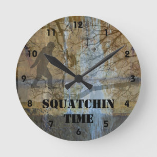Squatchinの時間 ラウンド壁時計