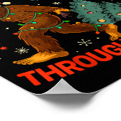 Squatching Through The Snow Funny Bigfoot Rock On ポスター (角)