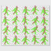 Squatchmasのメリーなピンクおよび緑の包装紙 ラッピングペーパー (フラット)