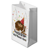 Squatchyのかわいい誕生日ビッグフット スモールペーパーバッグ (正面アングル)