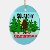 Squatchyのクリスマスのサスカッチの粘着性のクリスマス セラミックオーナメント (右)
