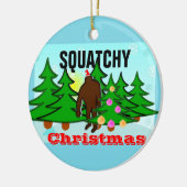 Squatchyのクリスマスのサスカッチの粘着性のクリスマス セラミックオーナメント (左)