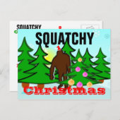 SquatchyのクリスマスのSquatchの郵便はがき シーズンポストカード (正面/裏面)