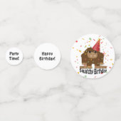 Squatchyの誕生日のかわいいサスカッチ コンフェッティ (正面)