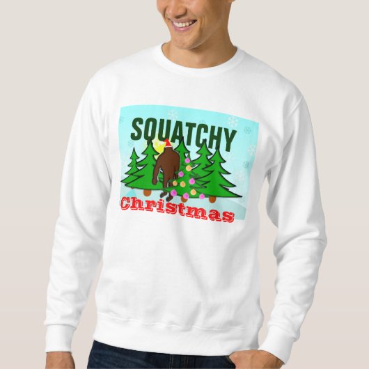 Squatchyの醜いクリスマスのセーター スウェットシャツ (正面)