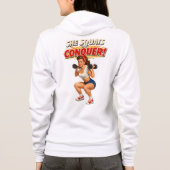 Squats Conquer -Funny Retro Gym Pin-Up- Activewear パーカ (裏面)