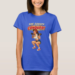 Squats Conquer -Funny Retro Gym Pin-Up- Activewear Tシャツ