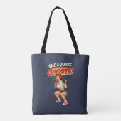 Squats Conquer Funny Retro Pin-Up Motivational Gym トートバッグ (裏面)