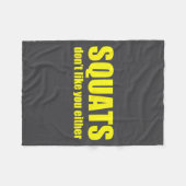 Squats Don't Like You Either Funny Workout Weightl フリースブランケット (正面(横))