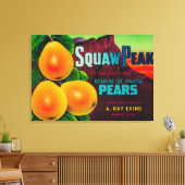 Squaw Peak Pear Crate LabelProvo, UT キャンバスプリント (インサイチュ (リビング))