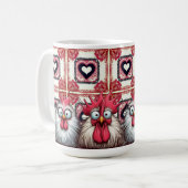 "Squawk and Joy Chicken" B Mug コーヒーマグカップ (正面左)