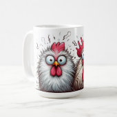 "Squawk and Joy Chicken" Mug コーヒーマグカップ (正面左)
