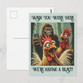 “Squawk & Snapshot” Cheesy Chicken ポストカード (正面/裏面)