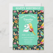 Squawk-tacular 2nd Birthday Bash: カラフル A 招待状 (正面)