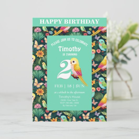 Squawk-tacular 2nd Birthday Bash: カラフル A 招待状 (スタンド正面)