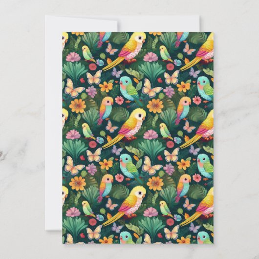 Squawk-tacular 2nd Birthday Bash: カラフル A 招待状 (裏面)