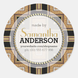 Squazo ArtDeco金ゴールドブラック作りラベルシール ラウンドシール