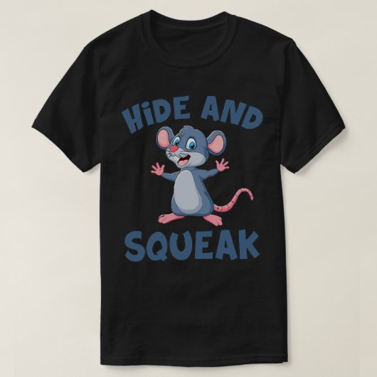 Squeakマウスのネズミを隠おもしろいす Tシャツ (デザイン正面)