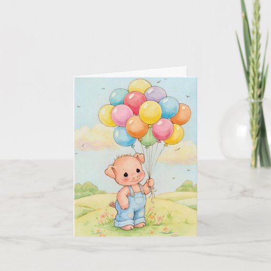 Squeal with Delight on誕生日・カード サンキューカード (正面)