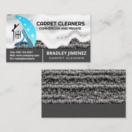 Squeegee Soap Cleaner Logo | Rug | Soap  名刺 (正面/裏面)