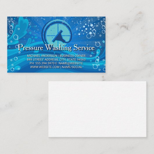 Squeegee Windows Clean | Bubbles 名刺 (正面/裏面)