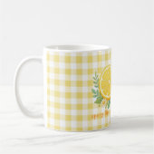 Squeeze the Day Citrus Gingham 麻雀 コーヒーマグカップ (左)