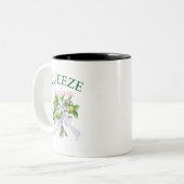 Squeeze The Day Coffee Mug: Funny Lemon Quote ツートーンマグカップ (正面左)