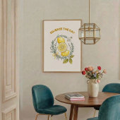 Squeeze The Day Lemon Kitchen Wall Art Poster ポスター