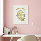 Squeeze The Day Lemon Kitchen Wall Art Poster ポスター