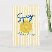 Squeeze the Day Lemon Motivational Quote カード (正面)