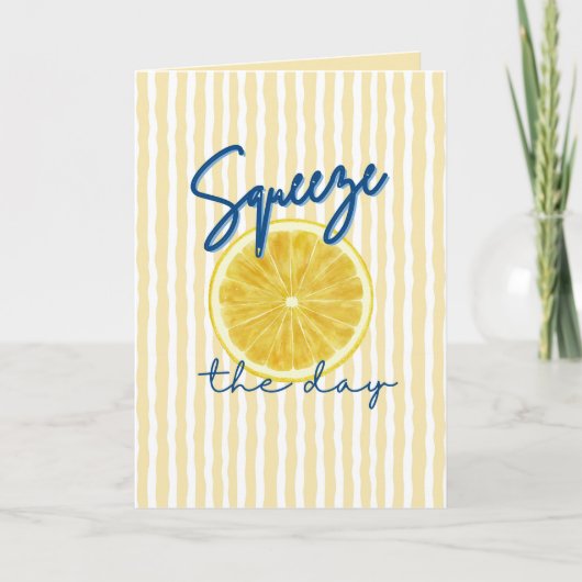 Squeeze the Day Lemon Motivational Quote  カード (正面)