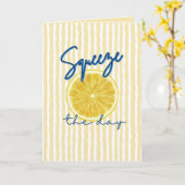Squeeze the Day Lemon Motivational Quote カード (黄色い花)