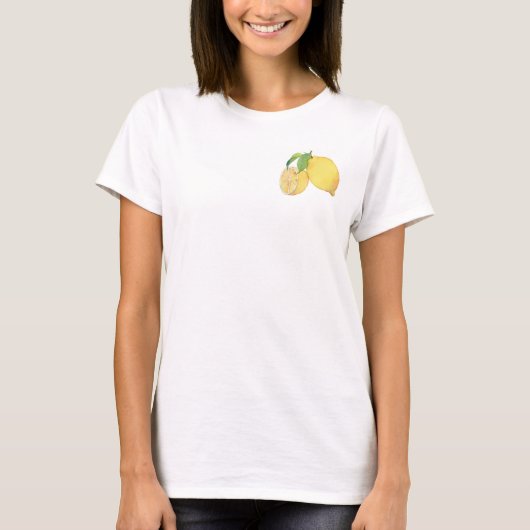 Squeeze the Day Lemon Watercolor Illustration Tシャツ (正面)