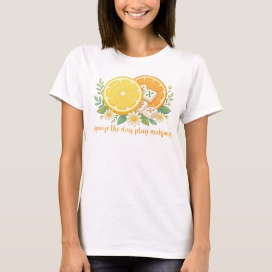 Squeeze The Day Play Mahjong Citrus T-Shirt Tシャツ (正面)