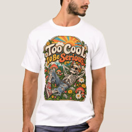 Squelette Cool dans un Jardin Fleuri Tシャツ