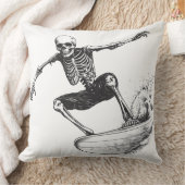 💀 Squelette Surfeur : Style Minimaliste 🏄‍♂️ クッション (ブランケット)
