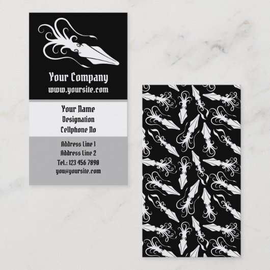 Squidアイコン白(縦) 名刺 (正面/裏面)