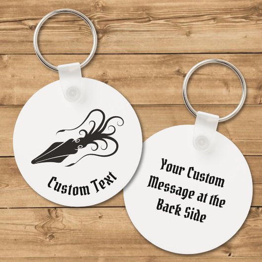 Squidアイコン黒キーチェーン キーホルダー